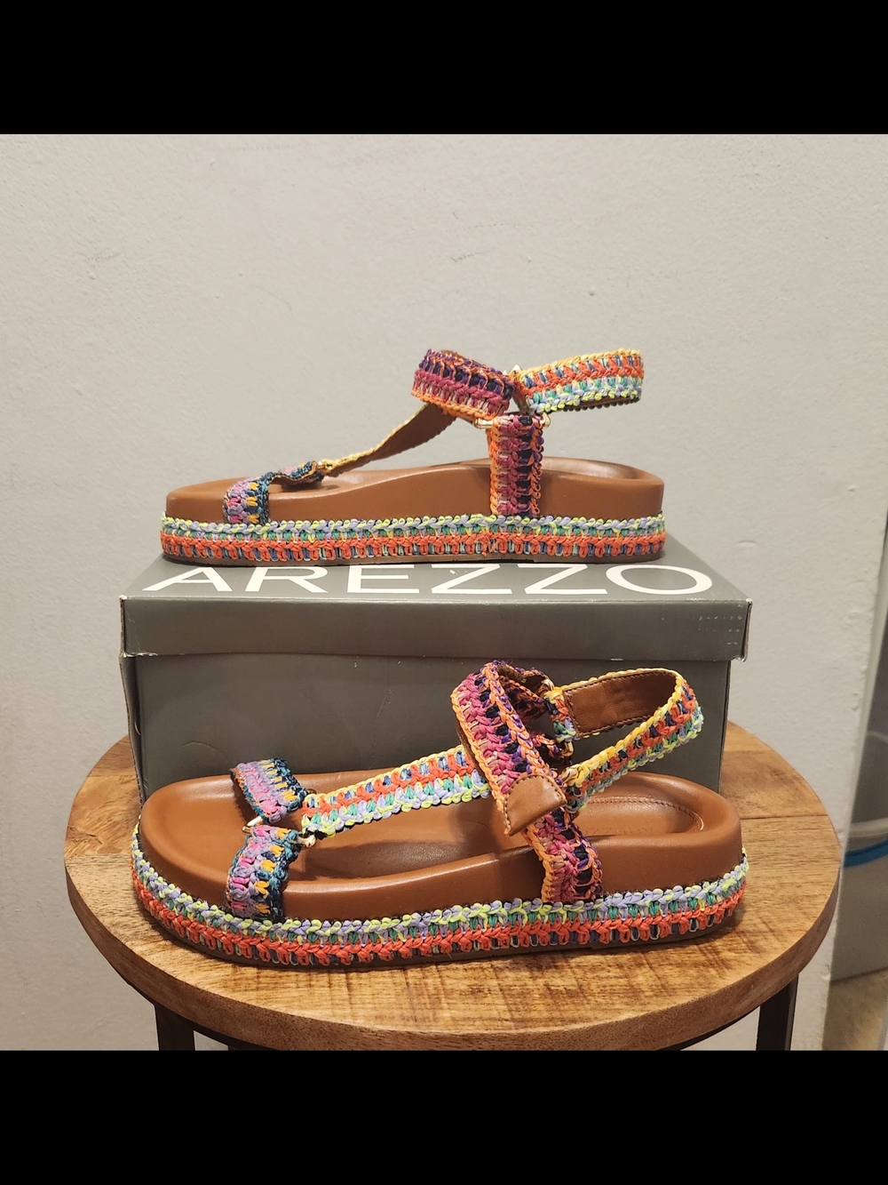 Arezzo Multicolor Woven  Sandals for Women